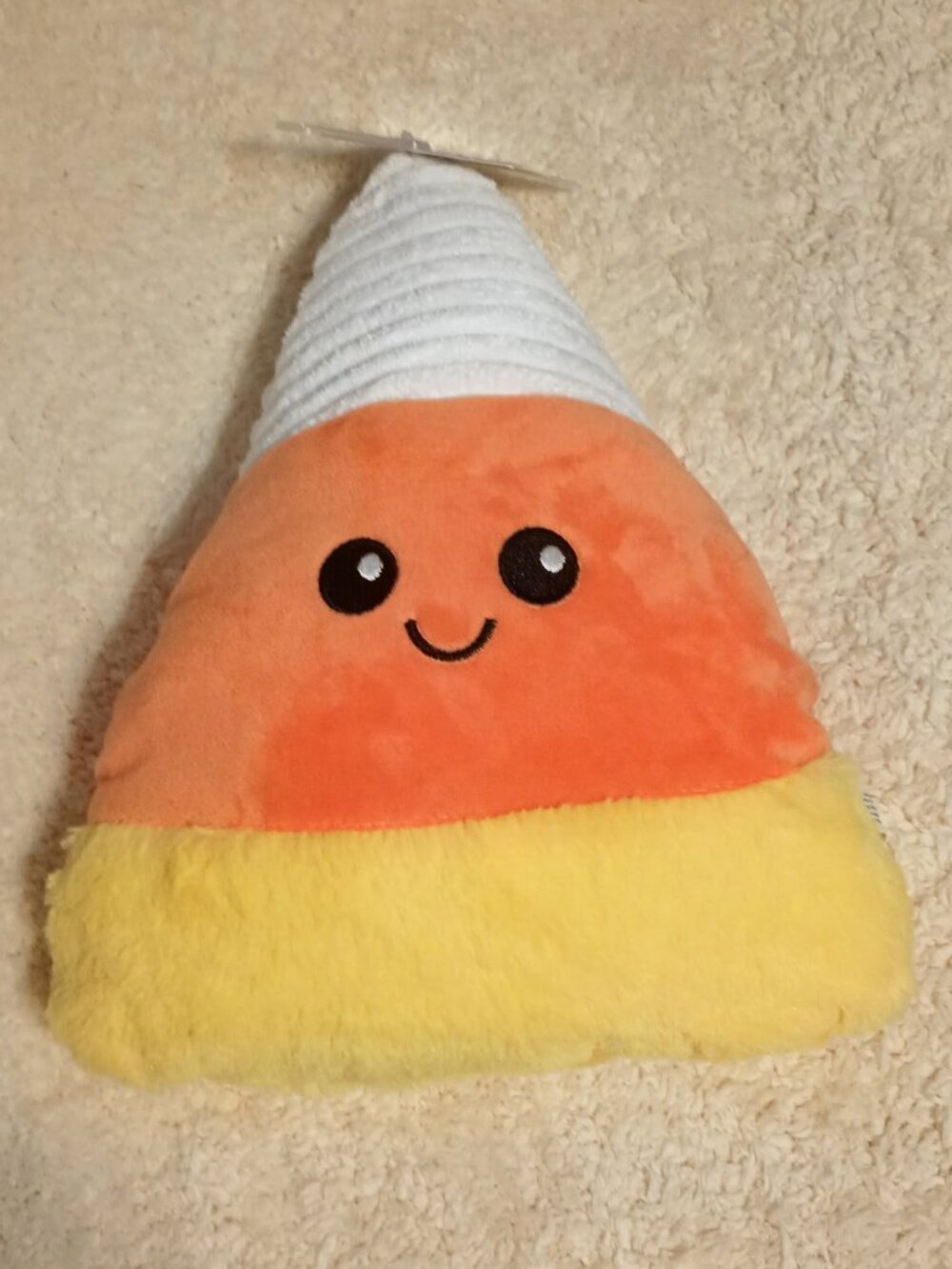 11.5" Candy Corn Plush Dog Toy w/ Lots of Crinkle & Hidden Squeaker Inside